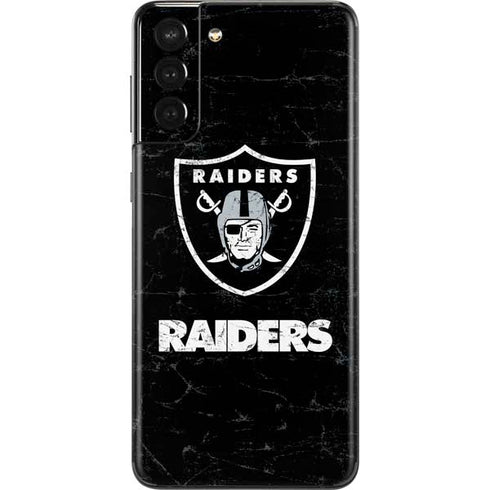 NFL Las Vegas Raiders Distressed Galaxy S21 Plus 5G Skin